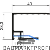 THYSSENKRUPP Syprotech Tropfnasenprofil U 25 mm, L=6350 mm, Alu blank