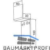 THYSSENKRUPP Syprotech Glashalter f�r Sprossenprofil 60/100, Alu blank