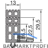 THYSSENKRUPP Syprotech Seitenabschlussdichtung 13/30, L=7000 mm, EPDM schwarz