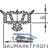 THYSSENKRUPP Syprotech Systemdichtung 5 f�r Glas, L=60 m, EPDM schwarz