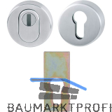 HOPPE Sicherheits-Zylinderrosettenpaar rund mit Kernziehschutz, Edelstahl matt