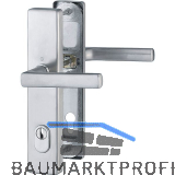 Sicherheits-Dr�ckergarnitur DALLAS auf Langschild PZ 92, VK 10 mm,Edelstahl matt