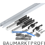 HELM 53 Beschlagset Wand Holz 50 kg Laufschiene L=1700 mm 2 D�mpfungen silber