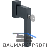 HOPPE Fenstergriff TOULON Sperrzylinder, VK 32-42 mm, Aluminium schwarz matt