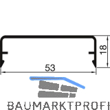THYSSENKRUPP Syprotech Klipsabdeckung 53/18 Alu silber eloxiert L=6000 mm