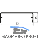 THYSSENKRUPP Syprotech Klipsabdeckung 63/20 Alu silber eloxiert L=6000 mm