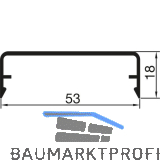 THYSSENKRUPP Syprotech Klipsabdeckung 53/18 Alu anthrazit RAL 7016 L=6000 mm