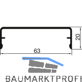 THYSSENKRUPP Syprotech Klipsabdeckung 63/20 Alu anthrazit RAL 7016 L=6000 mm