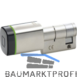 DORMAKABA Digitalhalbzylinder evolo smart EXT, 30 mm, Messing vernickelt matt