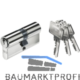 BKS Industriedoppelzylinder B-59 35/45 mm verschiedensperrend Messing vernickelt