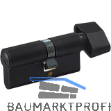 WC-Zylinder m. Drehknauf innen, 35,5/27,5 mm, Messing schwarz matt