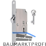 HOPPE Schiebet�rschloss mit Bogenriegel, BB, DM 50, rund, verchromt satiniert