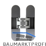 OTLAV T�rband Invisacta IN300 3D mit Abdeckkappen 60 kg Stahl vernickelt matt