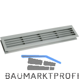 L�ftungsgitter f�r Zimmert�ren 454 x 90mm TS 35-45mm Kunststoff Edelstahl Effekt