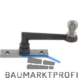 Fensterreiber m. Eisenknopf auf eckiger Platte, 25 mm, Messingguss schwarz