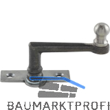 Fensterreiber m. Eisenknopf auf eckiger, austrag.Platte,25mm,Messingguss schwarz