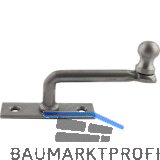 Fensterreiber m. Eisenknopf auf eckiger Platte, 15 mm, Stahl blank