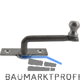 Fensterreiber m. Eisenknopf auf eckiger, austrag. Platte, 15 mm, Stahl blank