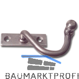 Kurbelreiber mit Eisenknopf auf eckiger, gerader Platte, Stahl blank, links, 20