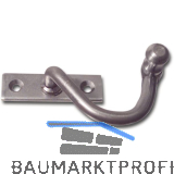 Kurbelreiber mit Eisenknopf auf eckiger, gerader Platte, Stahl blank, links, 25