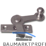 Zungenreiber mit Eisenknopf auf eckiger, gerader Platte, Stahl blank, links, 25