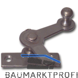 Zungenreiber mit Eisenknopf auf eckiger, austr. Platte, Stahl blank,20 mm links