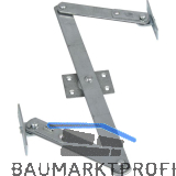 Oberlicht-Z-Schere, Angriffarm 120 mm, Mittelst�ck 260 mm, Stahl verzinkt