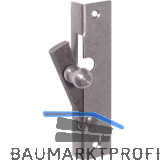 Fensterspreizel mit Eisenknopf, links, 45 mm, Stahl blank