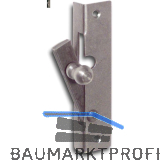 Fensterspreizel mit Messingknopf, links, 45 mm, Stahl blank