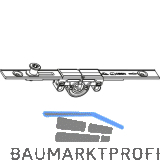 ROTO NT/NX Kantengetriebe mittig/variabel DM 15 mm L= 180 mm 1P Zapfen silber