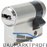 ABUS Einbauhalbzylinder X12R, gleichsperrend, 40 mm, vernickelt matt