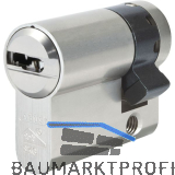 ABUS Einbauhalbzylinder X12R, gleichsperrend, 55 mm, vernickelt matt