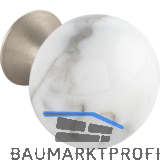Knopf Bead Straight � 28 mm, Porzellan/ZN marmor wei�/Edelstahl Effekt