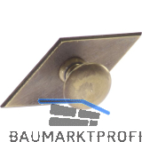 Knopf Karo mit Schild Knopf-� 25 mm, Breite 68 mm, H�he 35 mm, Messing patiniert