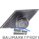 Knopf Karo mit Schild Knopf- � 25,B 68,H 35 mm,Eisen schwarz verzinkt abgerieben