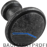 Knopf S�ll � 30 mm, Tiefe 28 mm, Eisen verzinkt schwarz passiviert