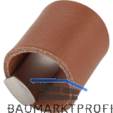 M�belknopf Drum LA 32, Breite 40 mm, Leder/ZN cognac/Edelstahl Effekt