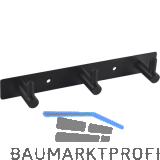 Garderobenleiste Linosa mit 3 Haken, Breite 195 mm, Stahl schwarz matt