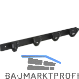 Garderobenleiste Aige mit 4 Haken, Breite 345 mm, Stahl schwarz matt