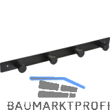 Garderobenleiste Aino mit 4 Haken, Breite 345 mm, Stahl schwarz matt