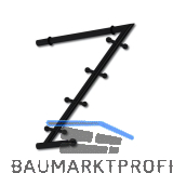 Garderobenarm Month mit 4 Doppelhaken, Edelstahl schwarz matt
