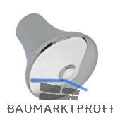 Knopf Kapys � 24 mm, Tiefe 24 mm, ZN verchromt poliert
