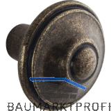 Knopf Flores � 31 mm, Tiefe 29 mm, ZN altmessing br�niert