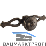 Knopf Flores mit Platte Breite 108 mm, Tiefe 31 mm, ZN altmessing br�niert