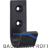Mantelhaken Neso Breite 19 mm, H�he 54 mm, Aluminium schwarz matt