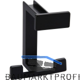 Huthaken Doradus zu Akustikpaneel, Zinkdruckguss schwarz matt