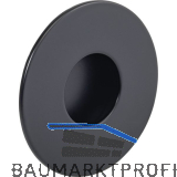 Muschelgriff Geometric rund � 70 mm, ZN schwarz matt lackiert