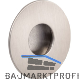 Muschelgriff Geometric rund � 70 mm, Zinkdruckguss Edelstahl-Effekt