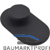 Mantelhaken Cozy Hook 2 - Platte oval, Haken strukturiert, Kunststoff schwarz