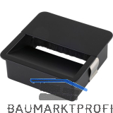 PAMAR Kabeldurchgang mit Staubschutzb�rste 76x76 mm, Zinkdruckguss schwarz matt